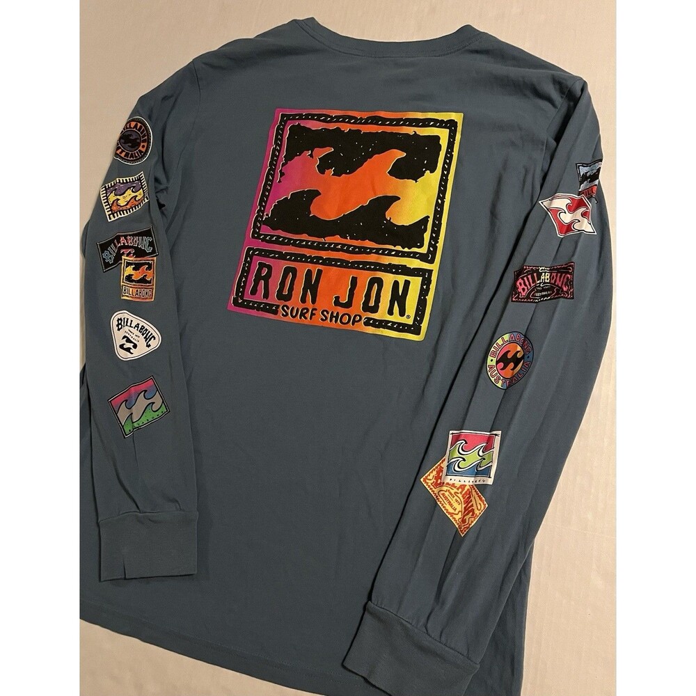 NEW Ron Jon Surf Shop x Billabong Long Sleeve T-Shirt MEDIUM Cotton Beach Store